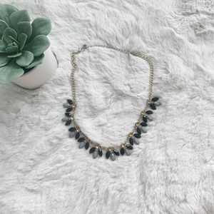 Francesca's Collections Black & Gray Gold Tone Statement Necklace